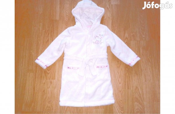 92/98 újszerű Age nyuszi mintás fehér plüss kapucnis fürdőköpeny