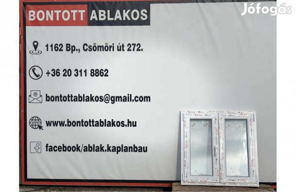 95x95 cm méretű új műanyag kétszárnyú ablak