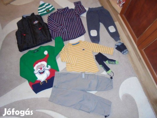 98-104-es fiú ruhacsomag steppelt mellénnyel