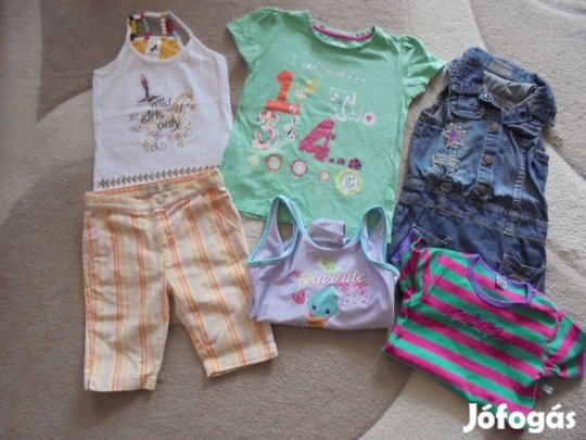 98-104-es lány nyári ruhacsomag badyval, ajándék fürdőruhával