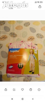 98-104-es új lány béleletlen esőnadrág 