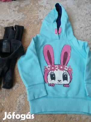 98-104 kislány pulóver+ gyapjú harisnya