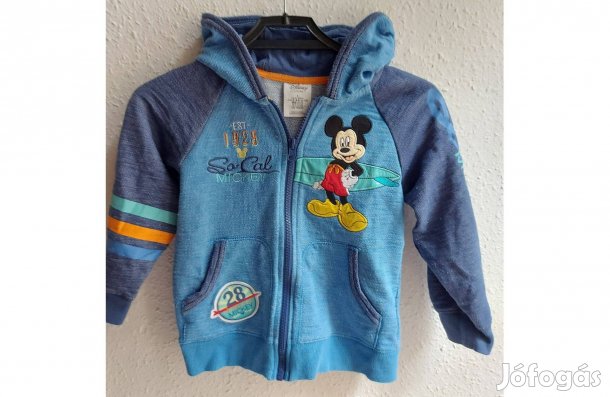 98-as méretű (3 éves) Disney márkájú, elől cipzáras kapucnis felső