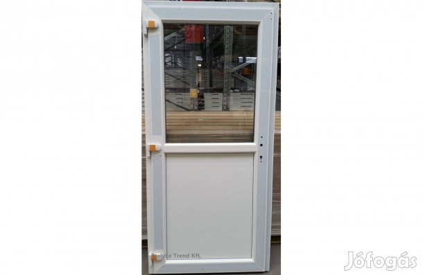 98x208 cm Félig üvegezett új bejárati ajtó - hőszigetelt - kültéri
