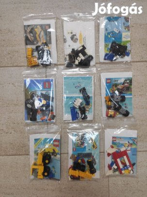 9 db LEGO City készlet 6 db figurával: Autó, Quad, Hajó, Dömper