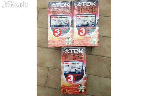 9 db TDK HS 240 VHS kazetta új bontatatlan ,posta 4 órás videokazetta