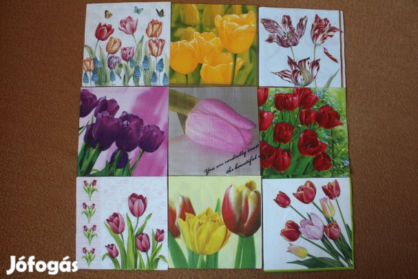 9 db Tulipános szalvéta