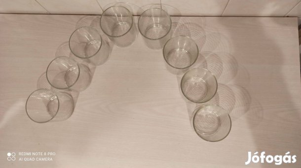 9 db üveg üdítős pohárkészlet