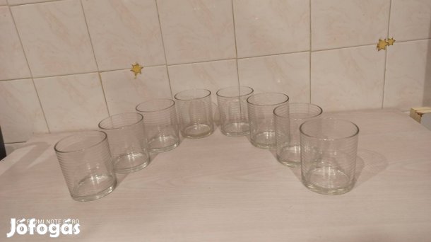 9 db üveg üdítős pohárkészlet