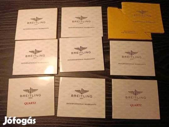 9db 90-es évek Breitling hivatalos garanciajegy garancia karóra óra
