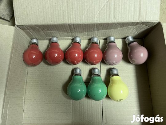 9db Színes Tungsram izzó, izzók, égő