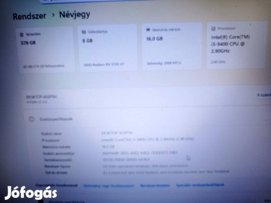 9genes gamer(i5-9400/RX5700XT/16gb ddr4)