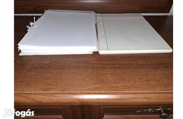 A4 füzetek, lyukasztott jegyzetlap csom. (kockás + vonalas), lefűzhető