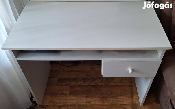 ABS elzárású fehér íróasztal 92x50 cm, fiókkal, polccal