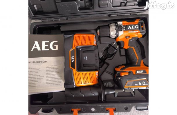 AEG BSB 18C2 BL-401 akkus ütvefúró-csavarozó szett