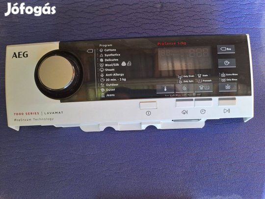 AEG mosógép kijelző keret, rekesztartó, fehér - Eredeti, használt, jó