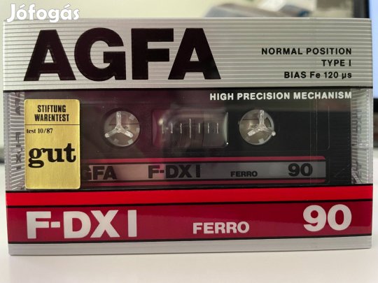 AGFA F-DX I 90 1987 bontatlan, új magnó kazetta, audio kazetta