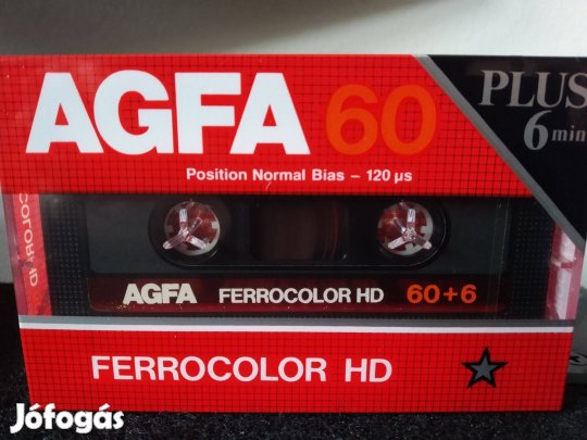 AGFA Ferrocolor HD 60+6 1985 bontatlan, új magnókazetta, audio kazetta