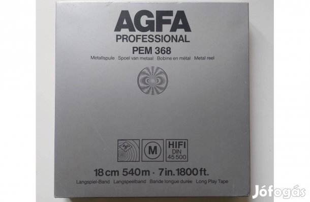AGFA Professional PEM 368 540m Fém Orsó Orsós Magnószalag MAGNÓ Szalag