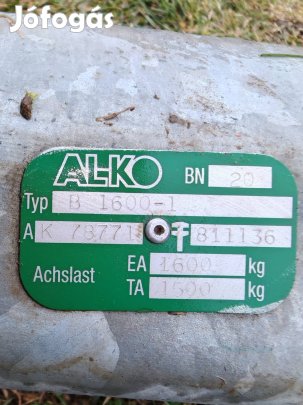 AL-KO utánfutó tengely 