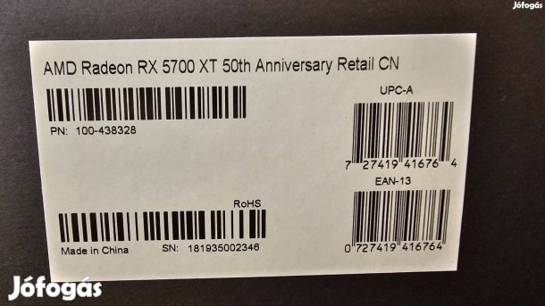 AMD Radeon RX 5700 XT 50th Anniversary 8GB Gddr6 Videokártya
