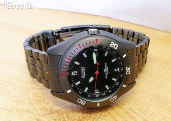 ASCOT Design Quartz karóra férfiaknak, csokoládébarna tok, és csat, új