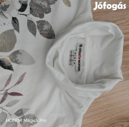 ATLAS fehér puha kellemes strech pamut női felsőrész XL