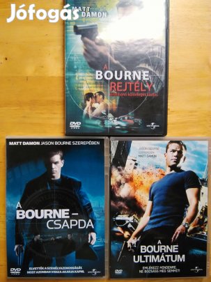 A Bourne rejtély + Csapda + Ultimátum újszerű dvd Matt Damon 