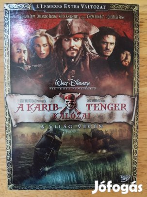 A Karib tenger kalózai 3 duplalemezes újszerű dvd Johnny Depp 
