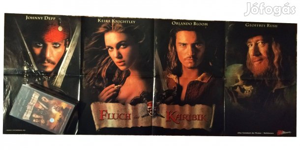 A Karib-tenger kalózai VHS Videó kazetta + Poszter