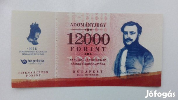 A Vörösiszap Károsultjainak "Wesselényi" 12000 Ft-os Adomány