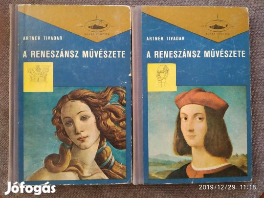 A reneszánsz művészete I-II. Artner Tivadar Sok Mást Is Hirdetek külö