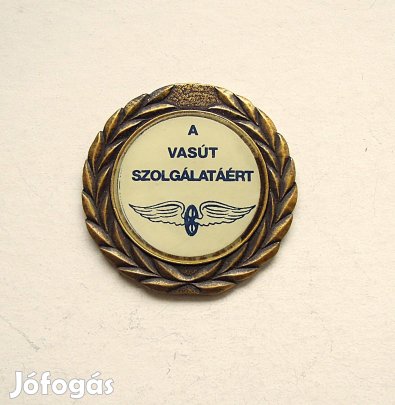 A vasút szolgálatáért fém emléklap