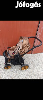 Abdor Oxv barna fekete bőr babakocsi