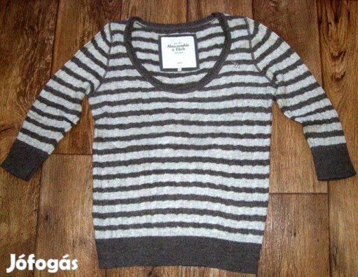 Abercrombie & Fitch A&F csíkos puha felső pulóver - L