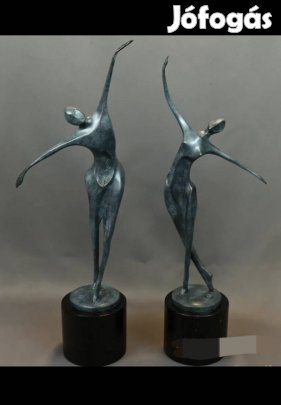 Absztrakt Elegancia: Art Deco Bronz Szoborpár