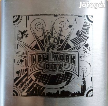 Acél, italos flaska, zsebbe "New York" 20260328