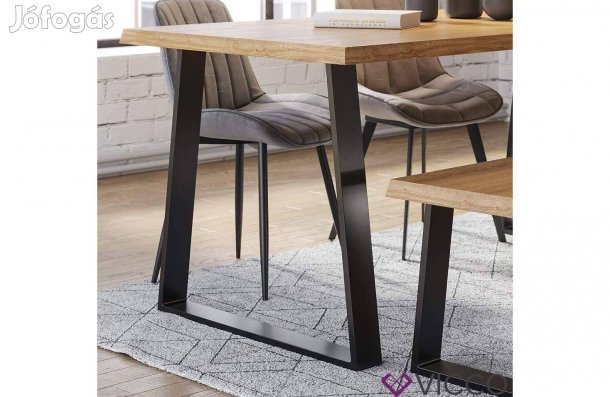 Acél asztallábak,2 db,trapéz alakú,fekete,72 cm,Vicco Loft,Új
