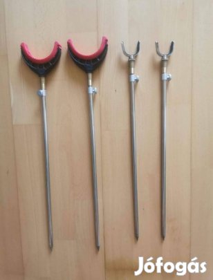 Acél leszúró horgászbot tartó fejjel 4db egyben