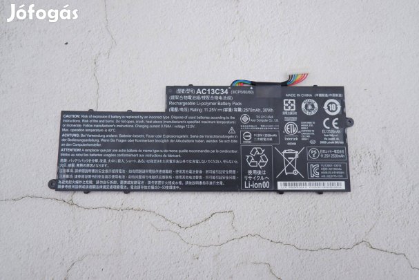 Acer laptop akkumulátor hibás AC13C34