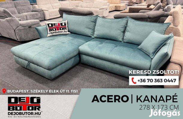 Acero sarok kanapé ülőgarnitúra 278x173 cm kék ágyazható