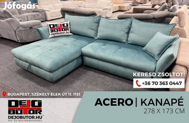 Acero ualak kanapé ülőgarnitúra 278x173 cm ágyazható selyem kék