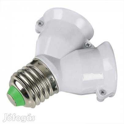 Adapter : E27 -> 2xE27 Foglalat Elosztó Konverter Fehér (_)