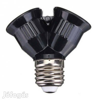Adapter : E27 -> 2xE27 Foglalat Elosztó Konverter Fekete (_)