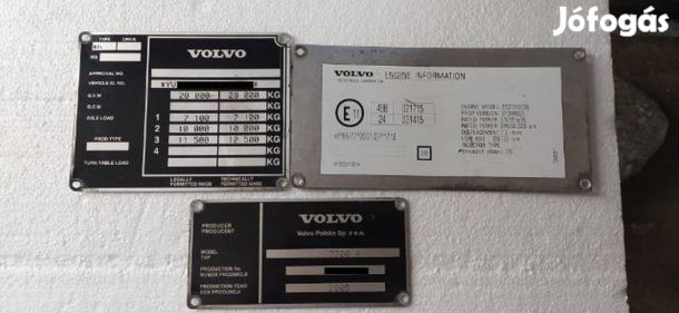 Adattábla busz bus Volvo 3db -os adatábla szett