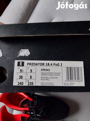 Adidas Predator 18.4 Fxg J gyerek stoplis focicipő, 38-as