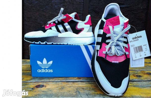 Adidas eredeti NITE Jogger fehér lila fekete cipő (EF5402)