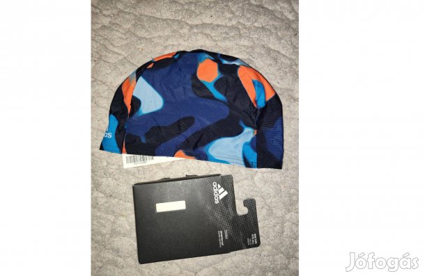 Adidas eredeti kék narancssárga mintás szövet Infiniti úszósapka