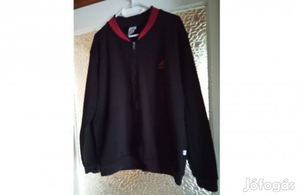 Adidas fekete férfi cipzáras pulóver M-es