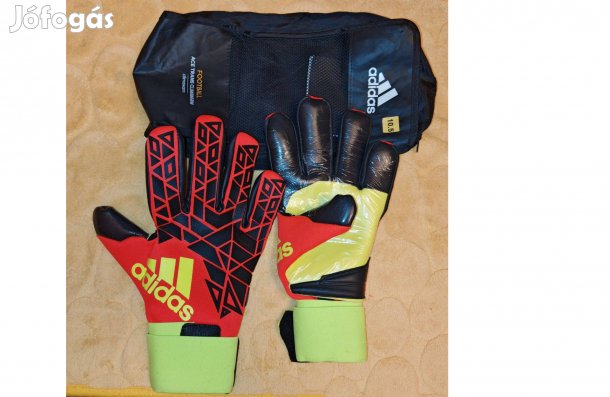 Adidas fekete piros neon Ace Trans Climawarm kapuskesztyű (10.5)